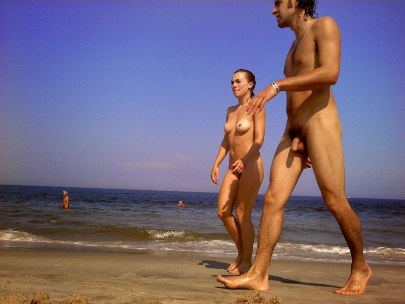 Men without panties on the beach with big