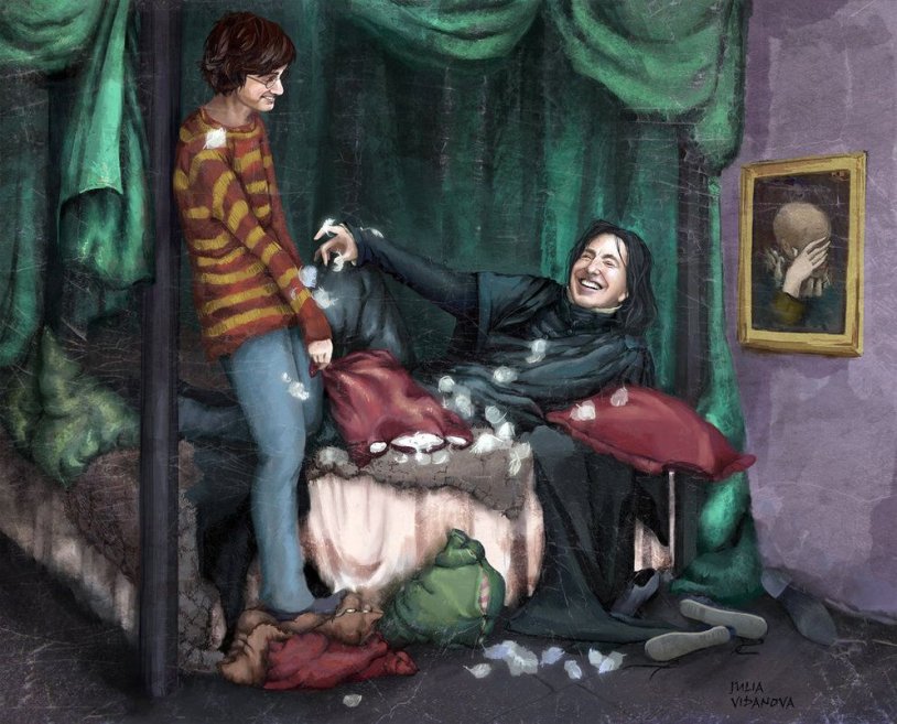 Harry Potter jokes with Draco and Hermione