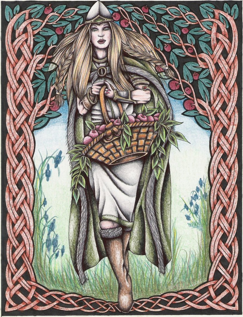 Scandinavian tattoo on the back of women