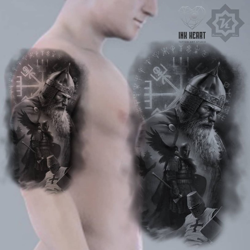 Vikings naked in tattoos