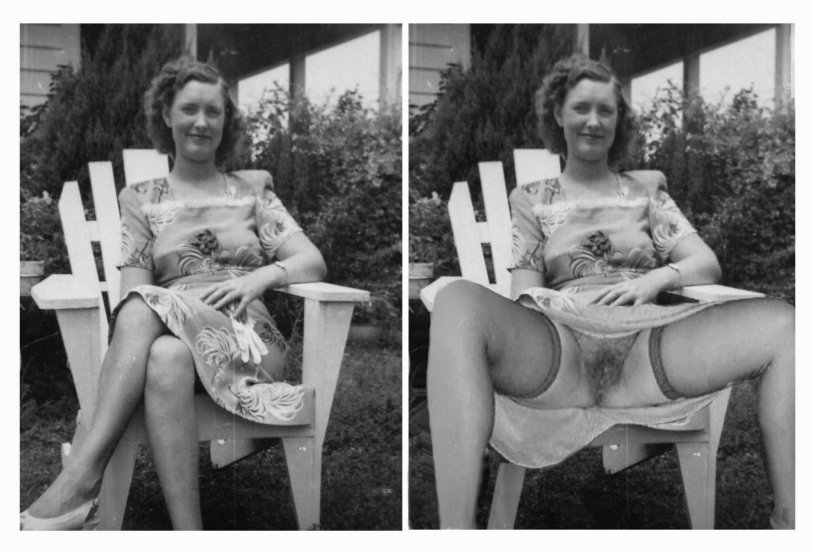 Retro ladies without panties