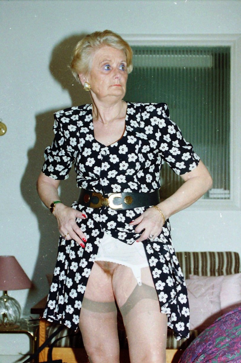 Vintage in stockings without panties