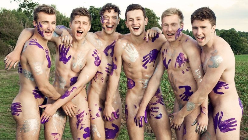 Naked British rowers