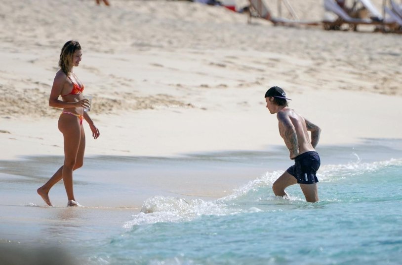 Haley Bieber and Bella Hadid on a yacht