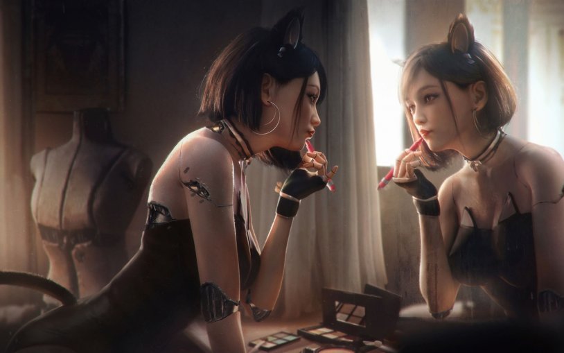 Cyberpank 2077 Girl Cyborg