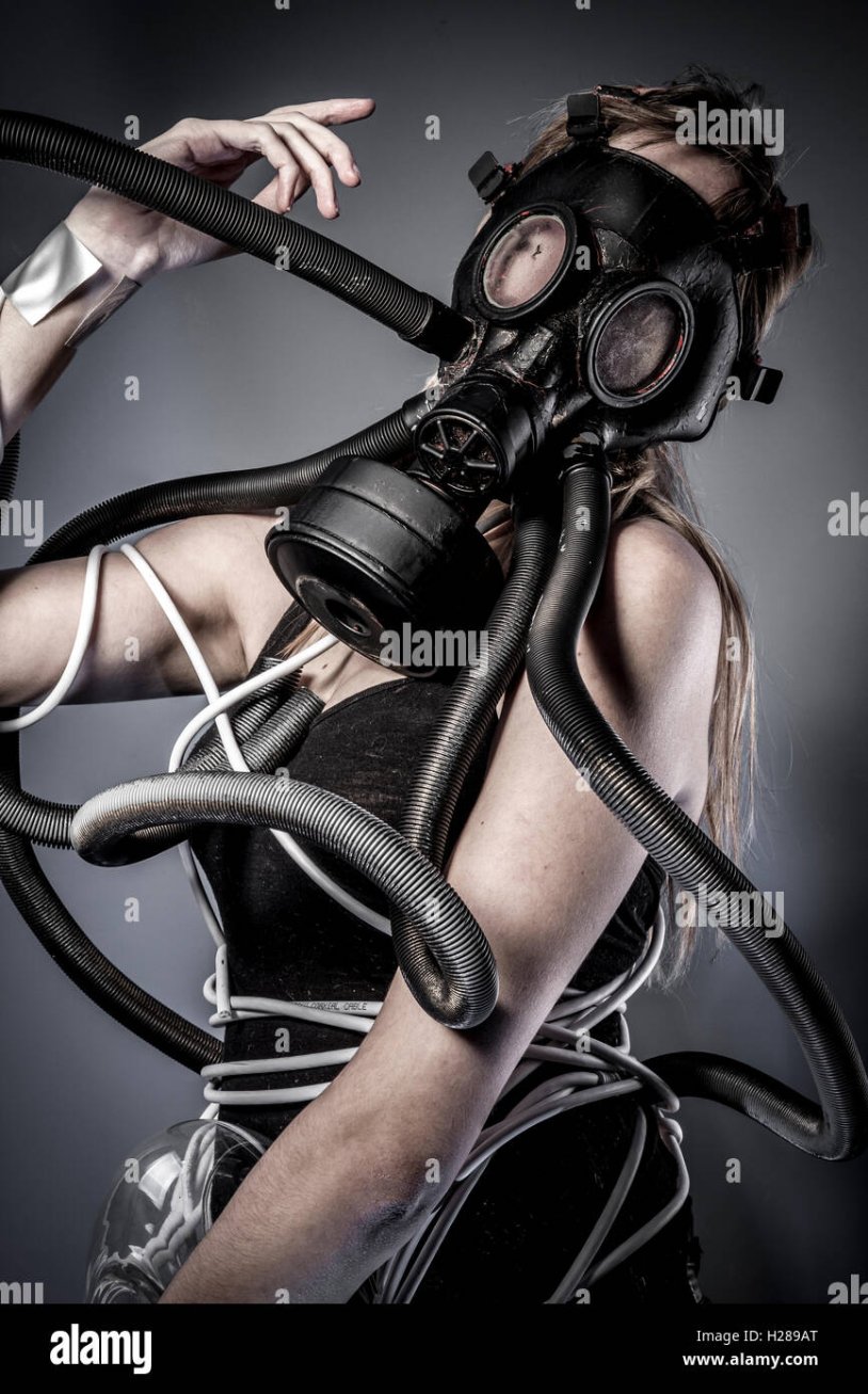Feasted models in gas masks