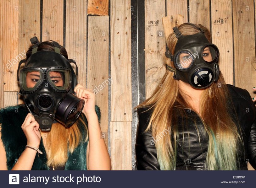 Instead of persons of gas mask