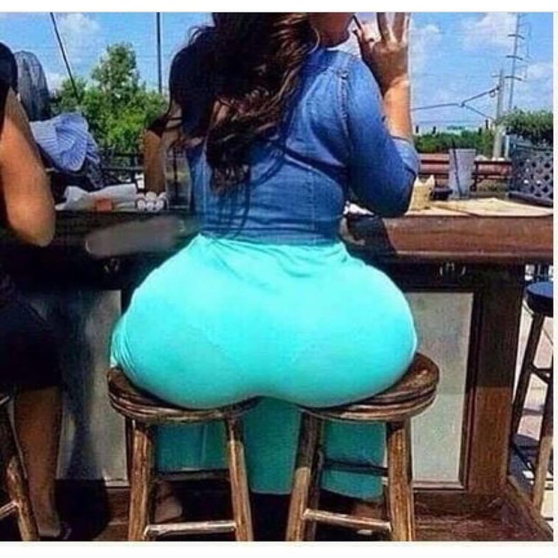Big buttocks sitting