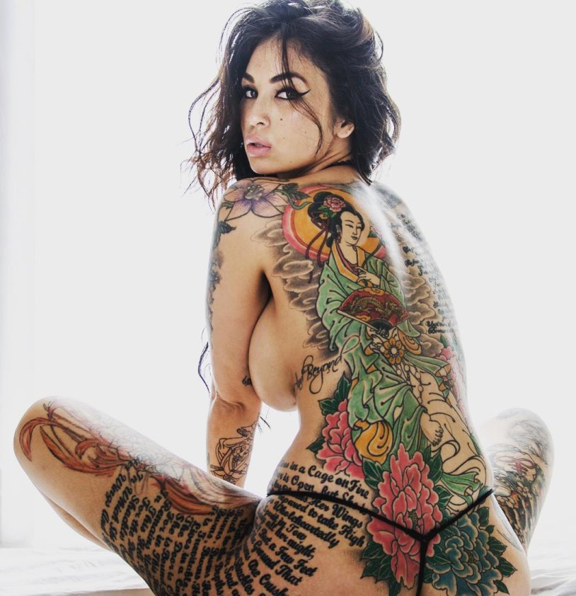 Naked tattooed models