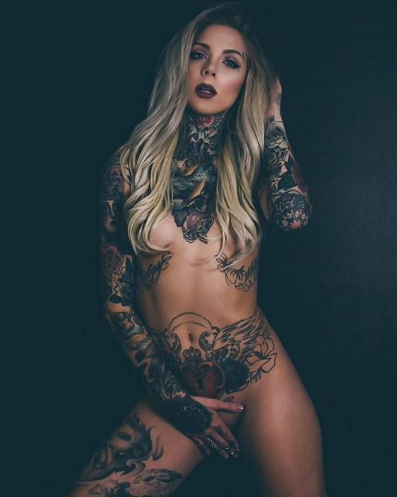 Madison Sky Tattoo model naked