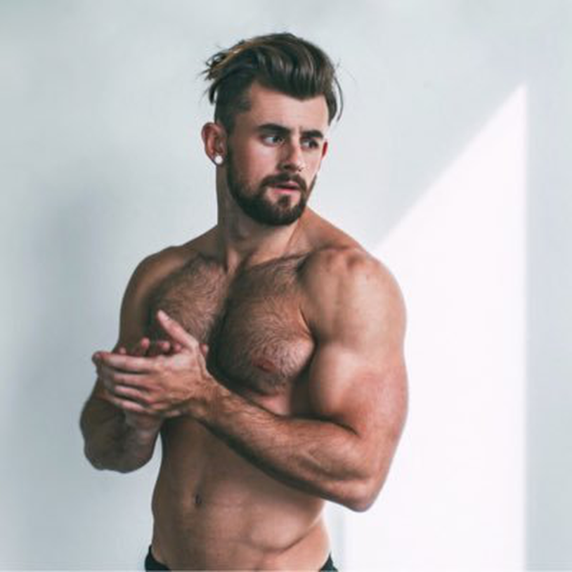 Ectomorph man with a beard