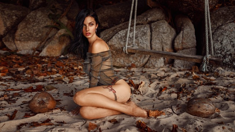 Seduction of a man in bed