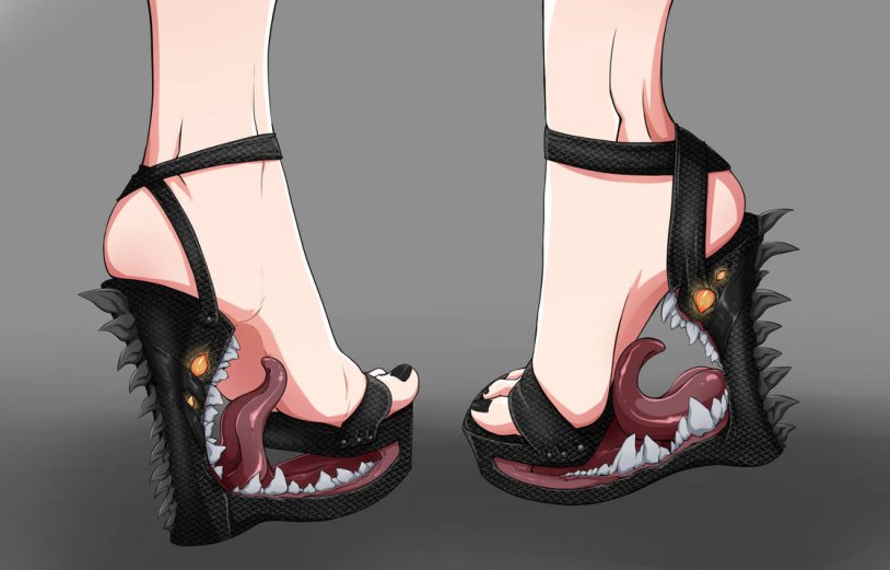 Anime legs in sandals