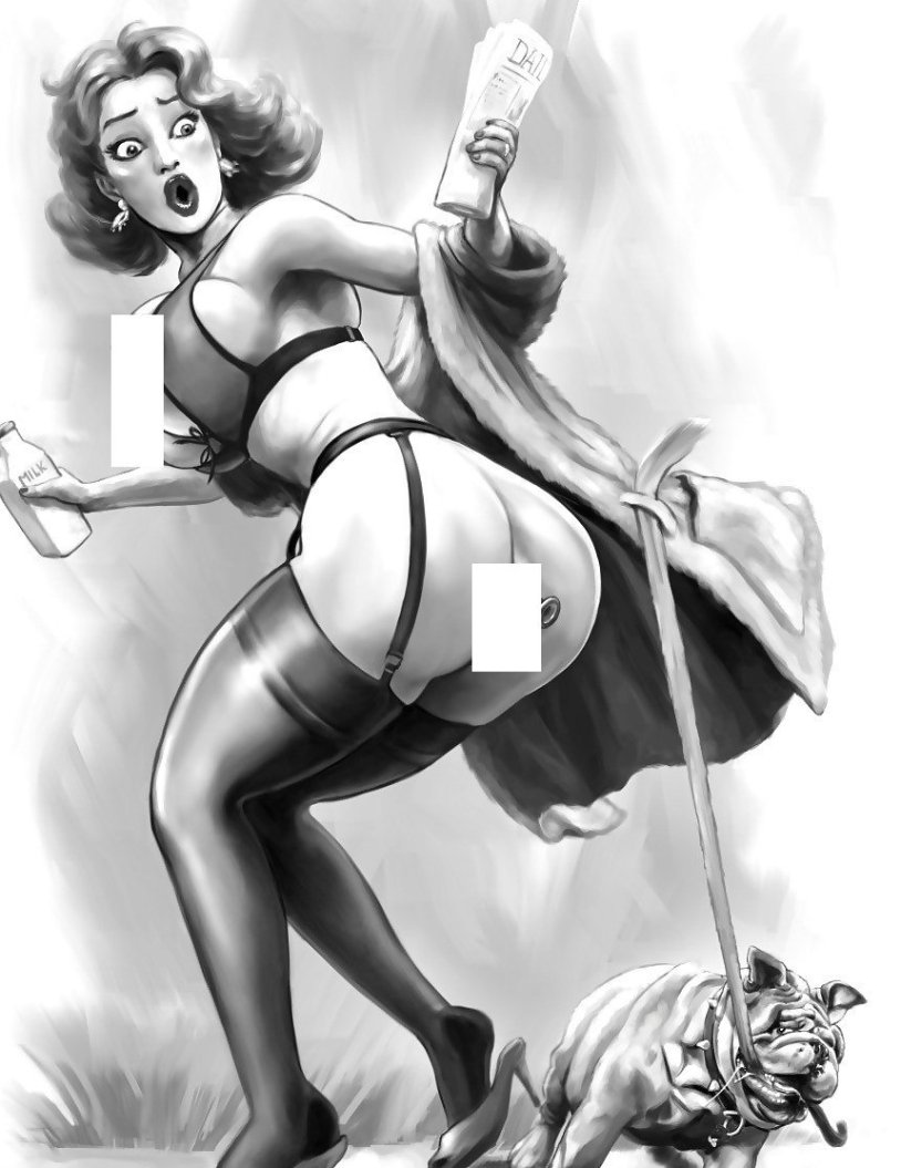 Erotic caricatures are black and white