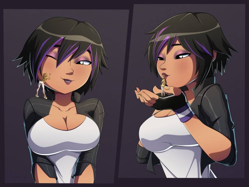 Girl on a gas station