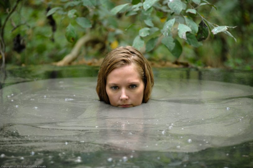 Vera Kotelnikova photo shoot in a swamp