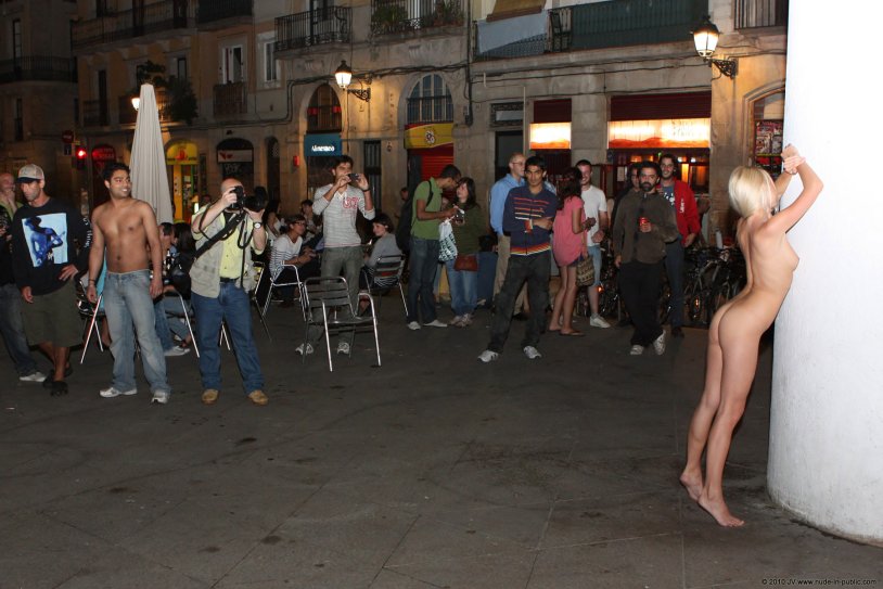 Naked in public in Barcelona