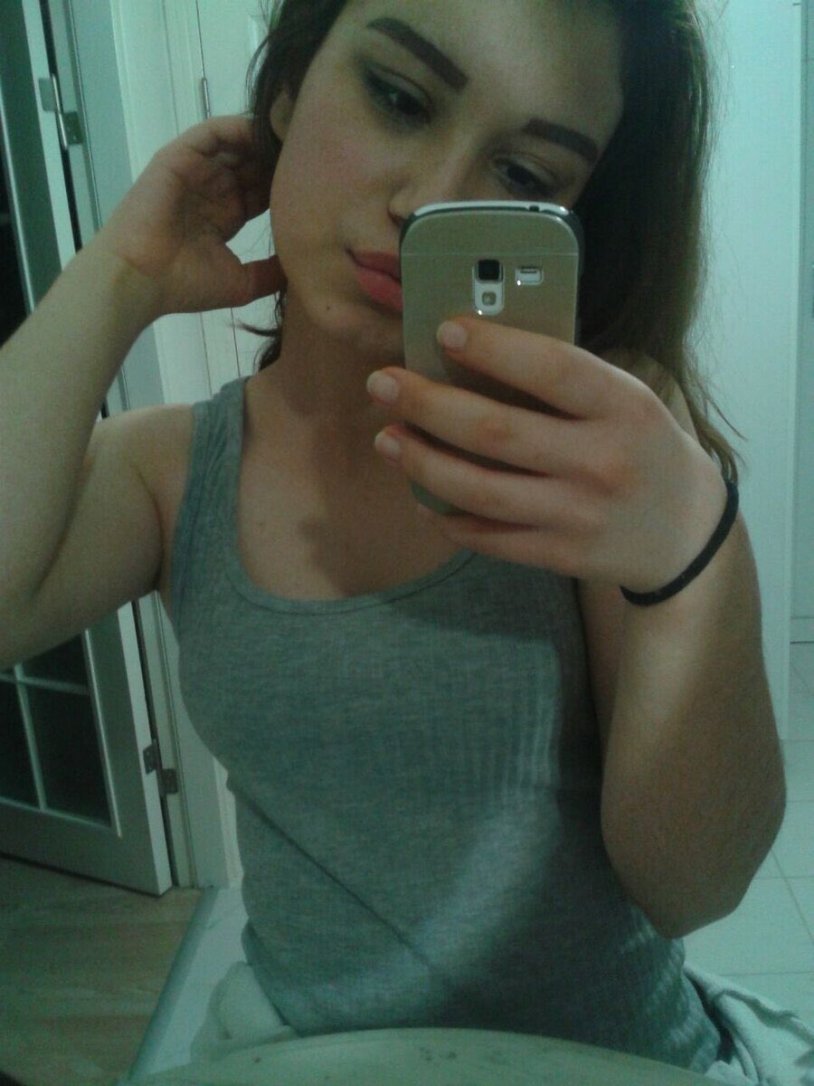 Girl for cigarette in full growth with a face