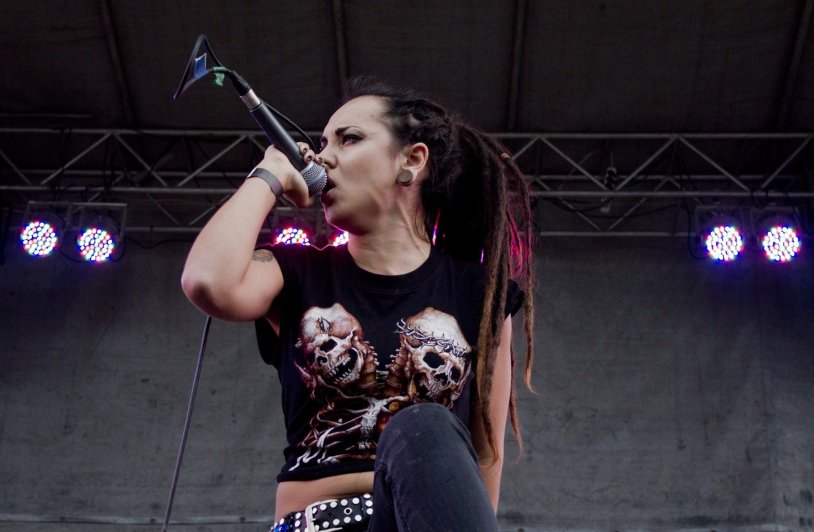 Helsi singer in a swimsuit