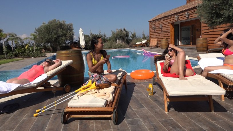 Beautiful girl with stroller