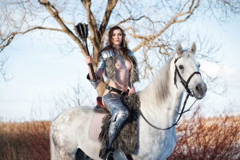 Girl with a horse funny