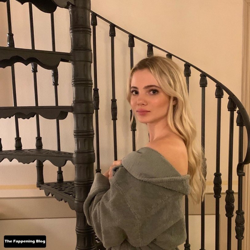 Freya Allan on a horse