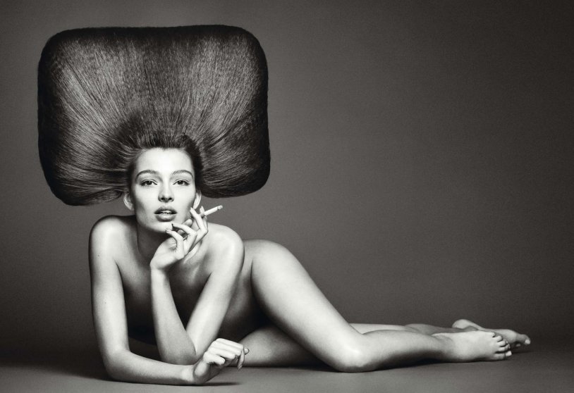 Girl naked in the rain