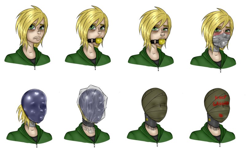 Bondage in a latex dress