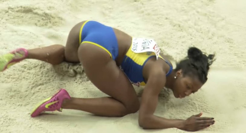 Khaddi Sagnia in a swimsuit