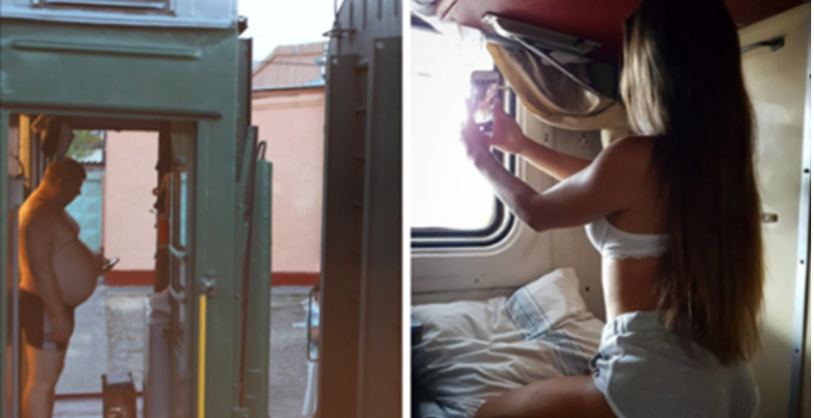 Beautiful girl on the train