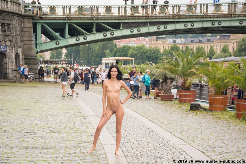 Naked women on the streets of the city