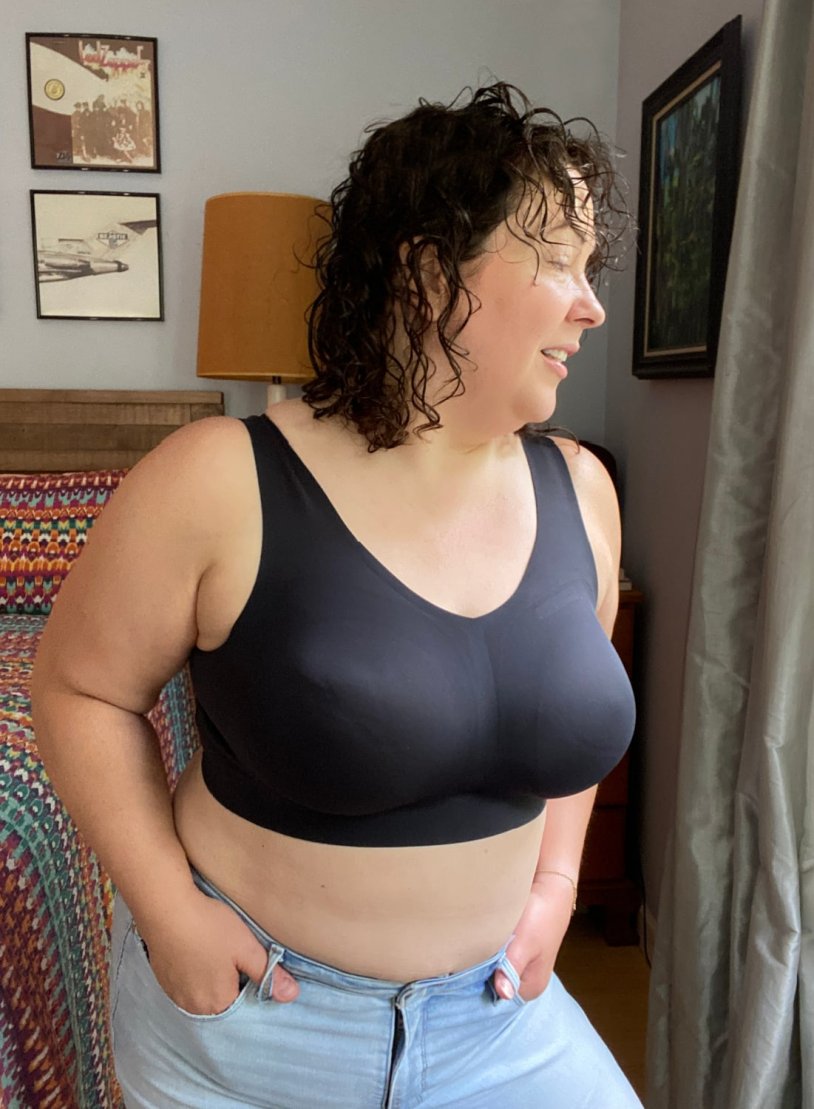 Huge boobs of grandmothers in a bra