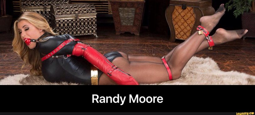 Naked Randy Moore in stockings