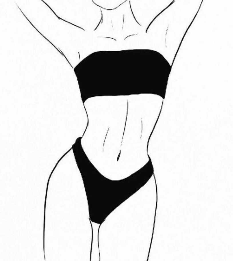 Girl in a swimsuit sketch