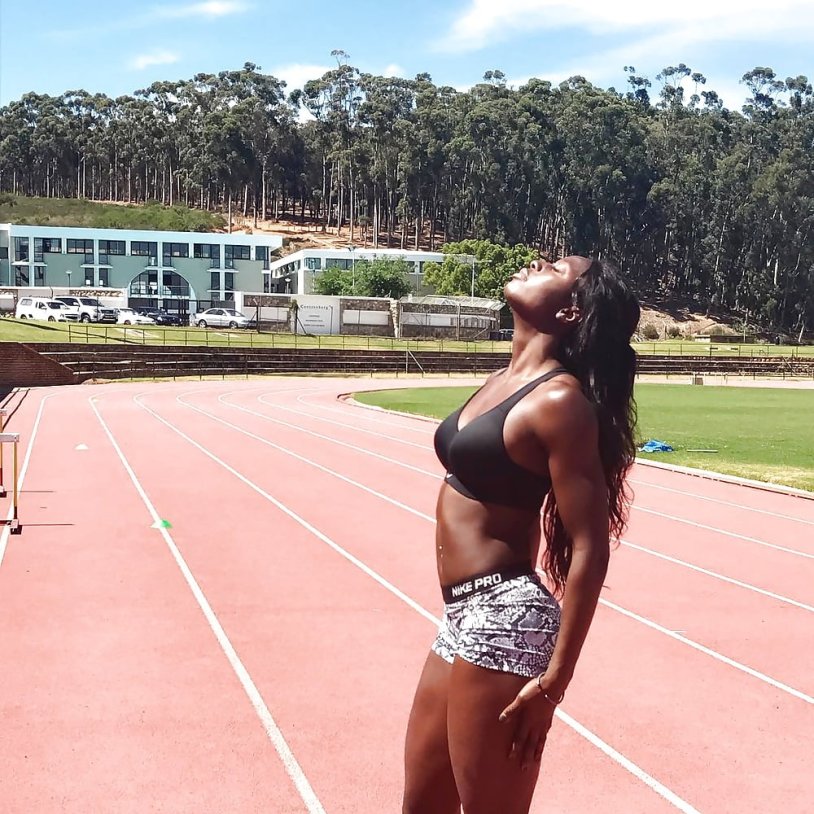 Khaddi Sagnia in a swimsuit