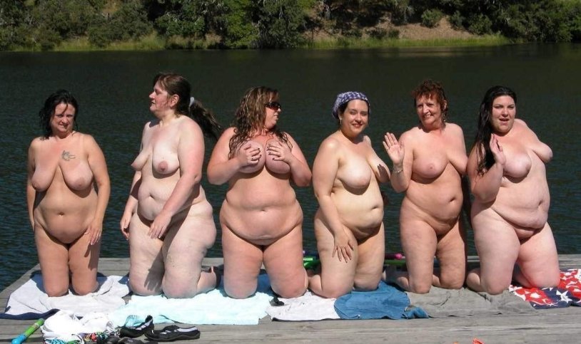 Naked women in the age on the river