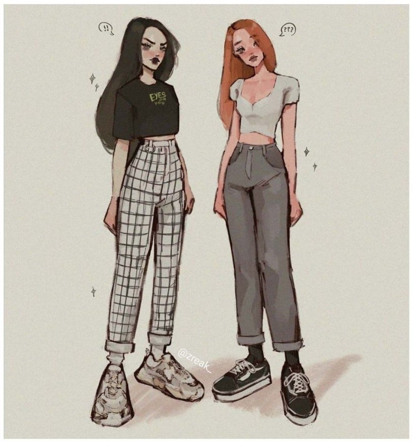 Modern clothing drawings