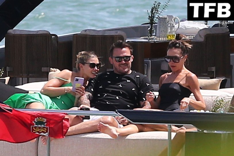 David Beckham and Victoria on a yacht