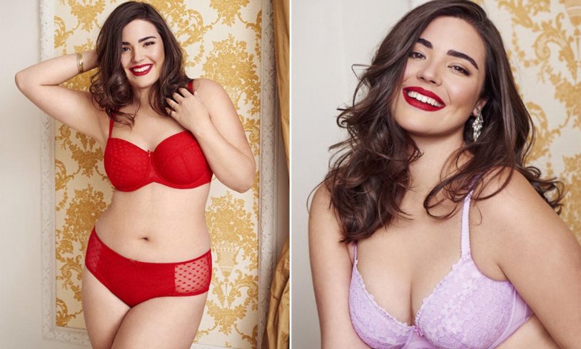 Girls with big breasts in a mini skirt