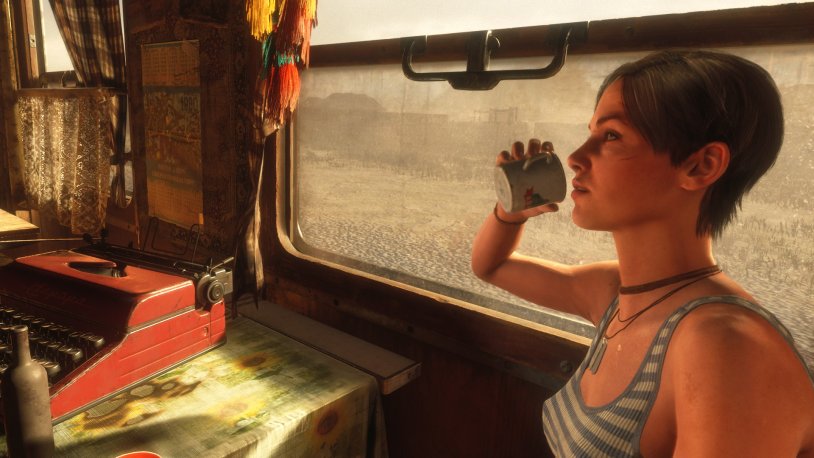 Metro Exodus Anna on the train