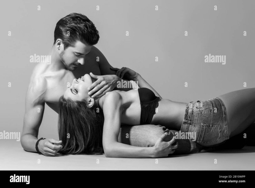 Man and woman in bed passion