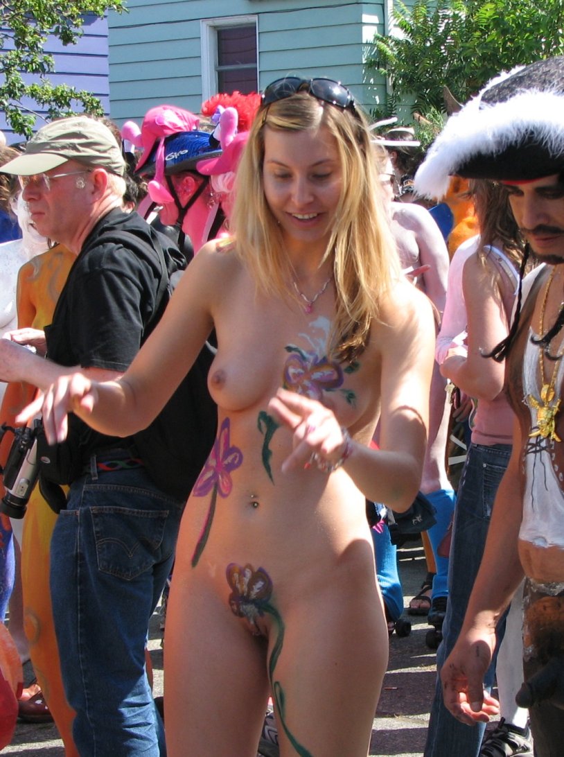 Naked women at the festival