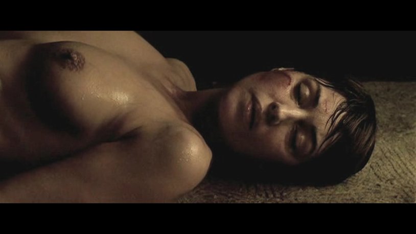 Naked Monica Beluchi in the film Irreversibility