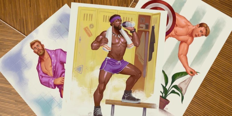 Superheroes in the style of PIN-up from the artist David Talaski-Brown