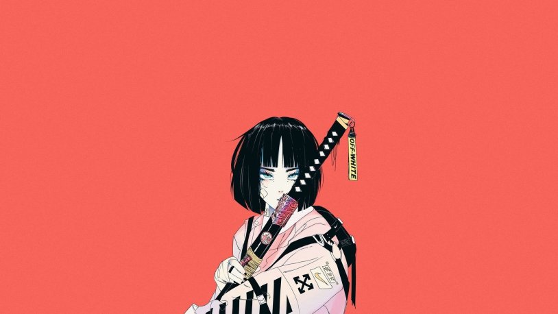 Anime girl with katana