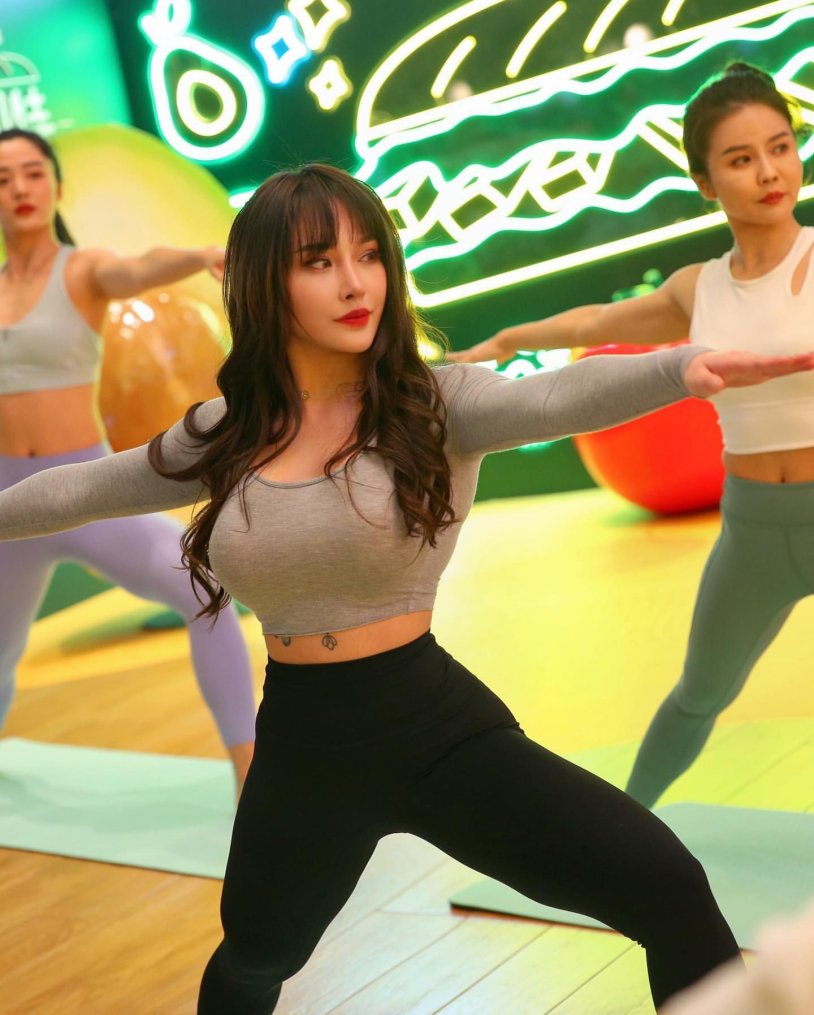 Beautiful Asian women in leggings