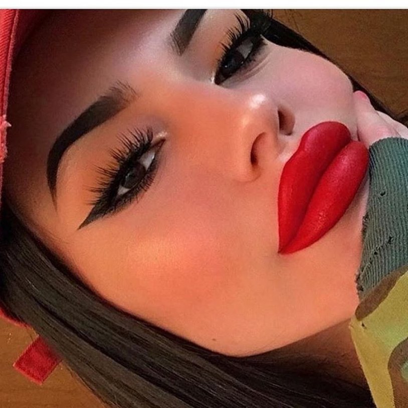 Huge red lips