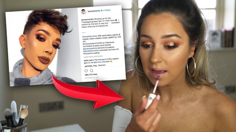 Girl with painted eyelashes