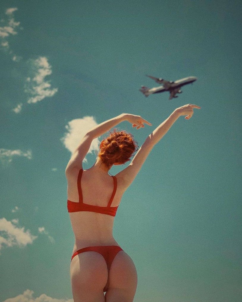 Girl and plane