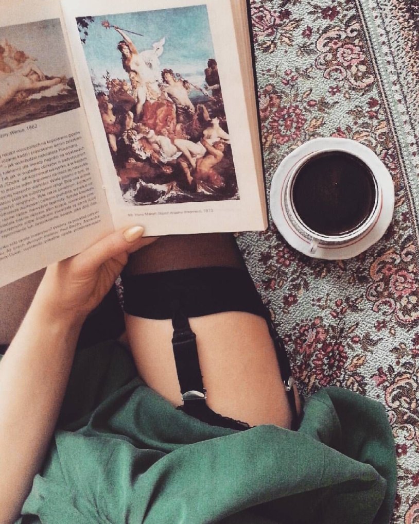 Girl in bed in the morning